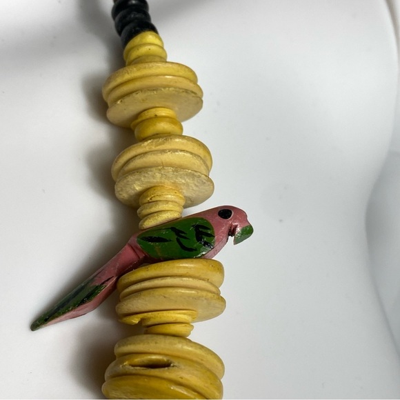 Handcrafted Wooden Beaded & coconut shell discs Necklace 24” - Picture 5 of 7